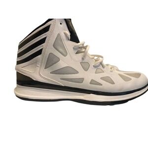 Adidas Basketball Mid Top Shoes Men's Athletic Sneakers White Black Size 14 #563